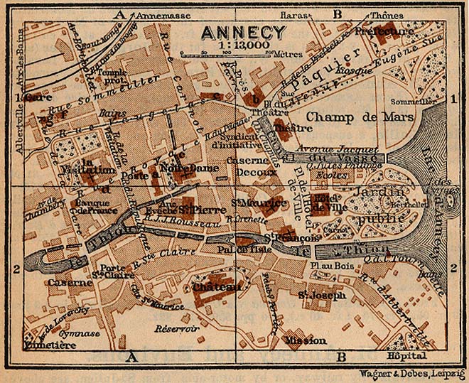 Plan d'Annecy en 1914